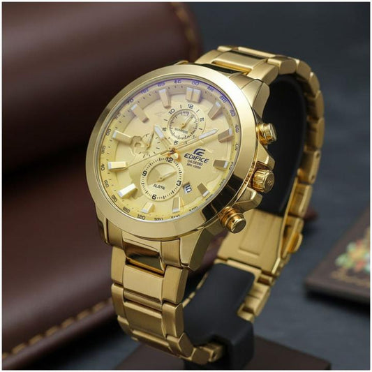 Casio Edifice Ex295 World Map Gold-Gold