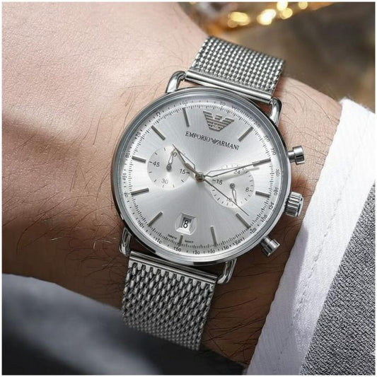 Emporio Arman_i Aviator Silver-White