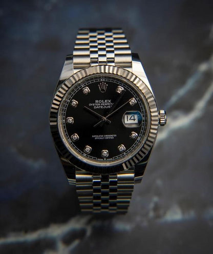Role_x Oyster Perpetual Date Just Diamond Silver-Black Working Like Automatic