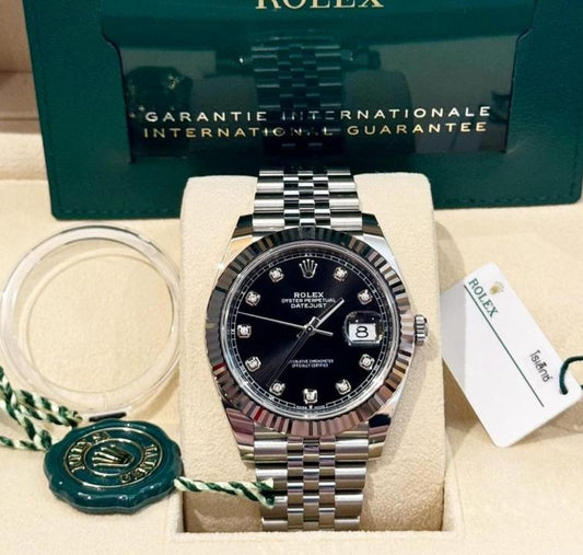 Role_x Oyster Perpetual Date Just Diamond Silver-Black Working Like Automatic