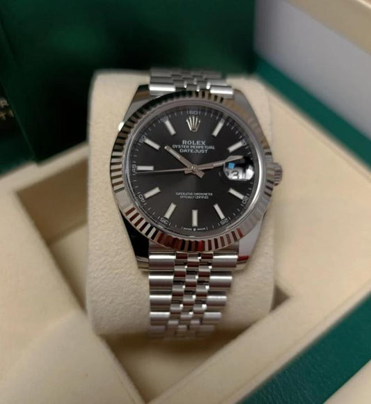 Role_x Oyster Perpetual Date Just Silver-Black Working Like Automatic