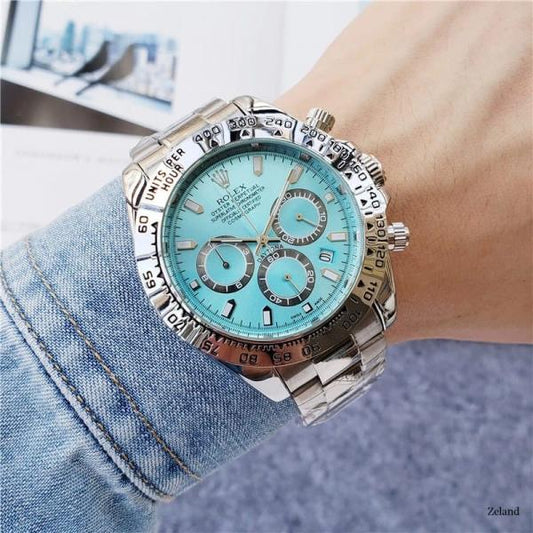 Role_x Oyster Perpetual Daytona Chosmograph silver and sky blue